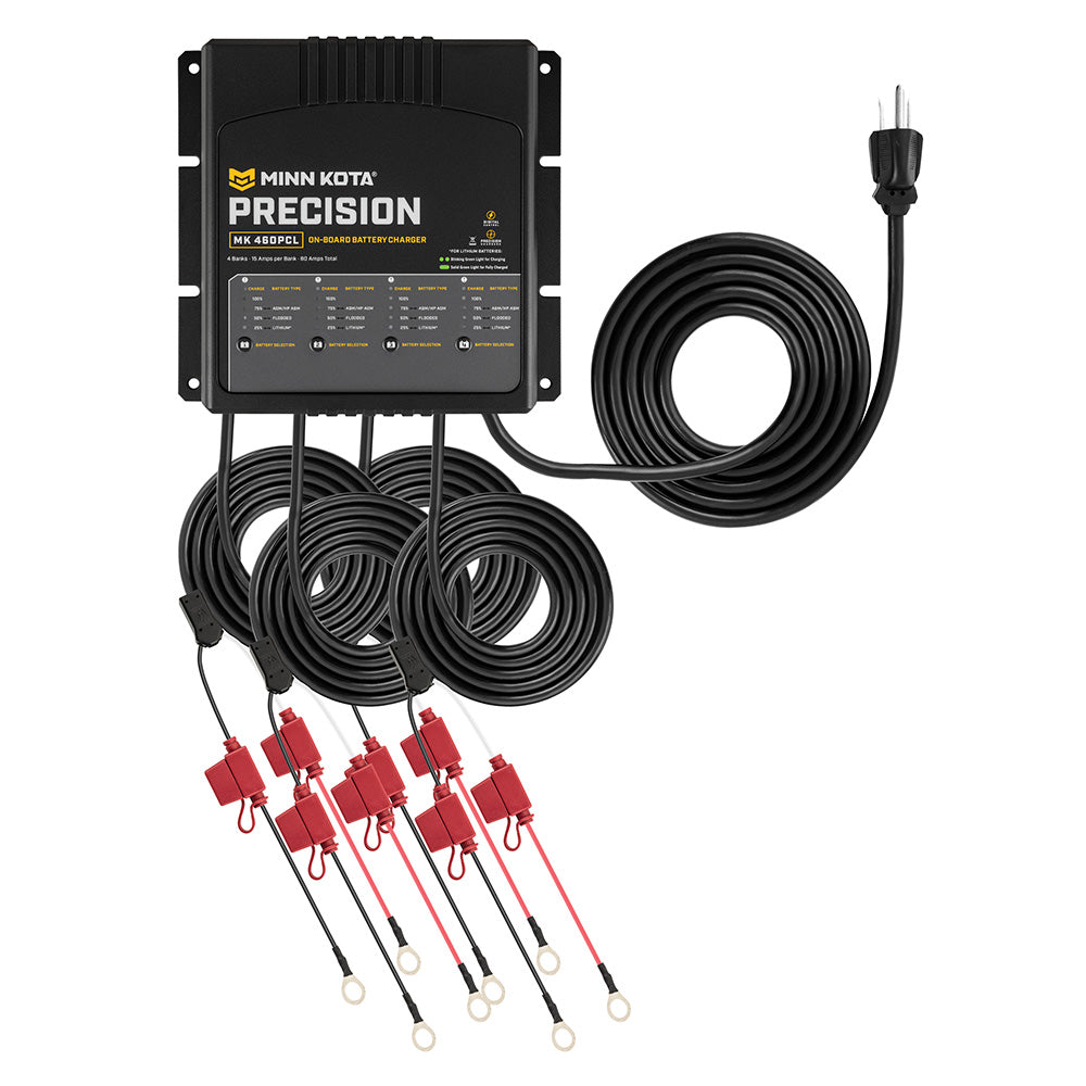 Minn Kota On-Board Precision Charger MK-460 PCL 4 Bank x 15 AMP LI Optimized Charger [1834604] - BuoyMart.com  Battery Chargers Minn Kota