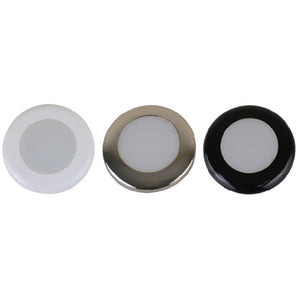 Scandvik A3C Downlight Kit - Cool White w/SS, White,  Black Trim Rings [41291P] - BuoyMart.com  Dome/Down Lights Scandvik