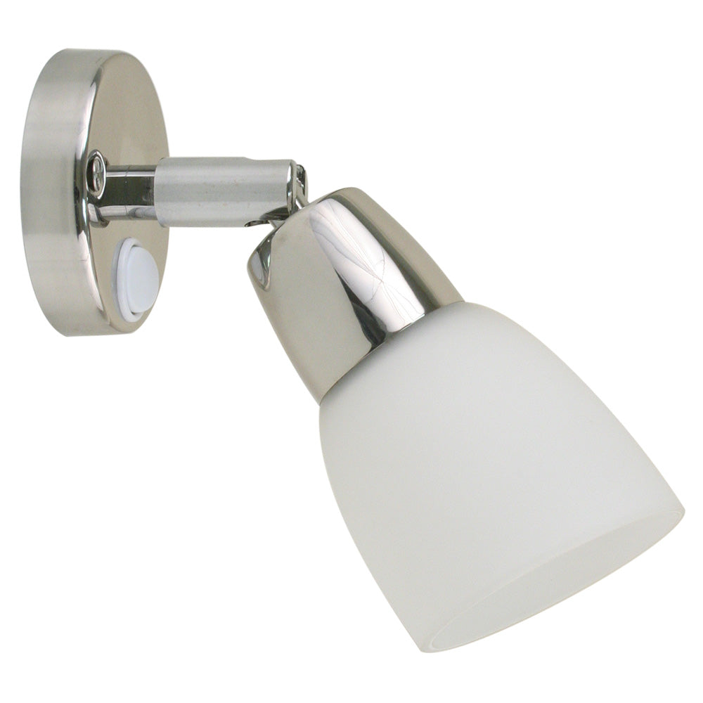 Scandvik SS Reading Light w/Frosted Glass Shade - 10-30V [41365P] - BuoyMart.com  Interior / Courtesy Light Scandvik