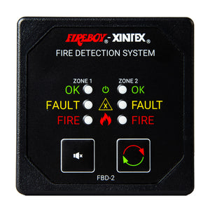 Fireboy-Xintex Two Zone Detection  Alarm Panel - 2-5/8" Display - 12/24V DC [FBD-2-R] - BuoyMart.com  Fume Detectors Fireboy-Xintex