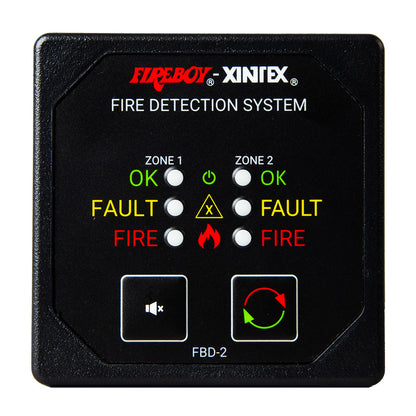 Fireboy-Xintex Two Zone Detection  Alarm Panel - 2-5/8" Display - 12/24V DC [FBD-2-R] - BuoyMart.com  Fume Detectors Fireboy-Xintex