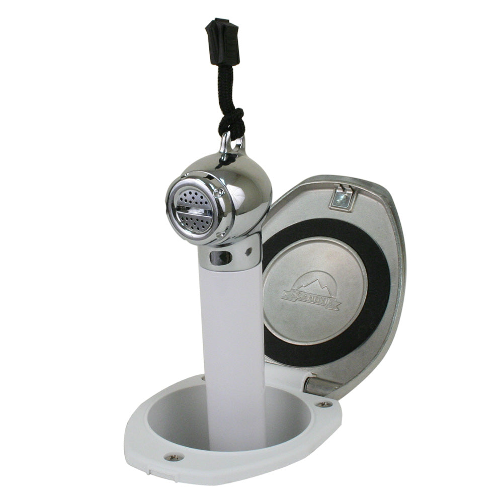 Scandvik White  SS Recessed Transom Shower Handle/Hose - Vertical/Horizontal Mount - 6 Hose [12131] - BuoyMart.com  Accessories Scandvik