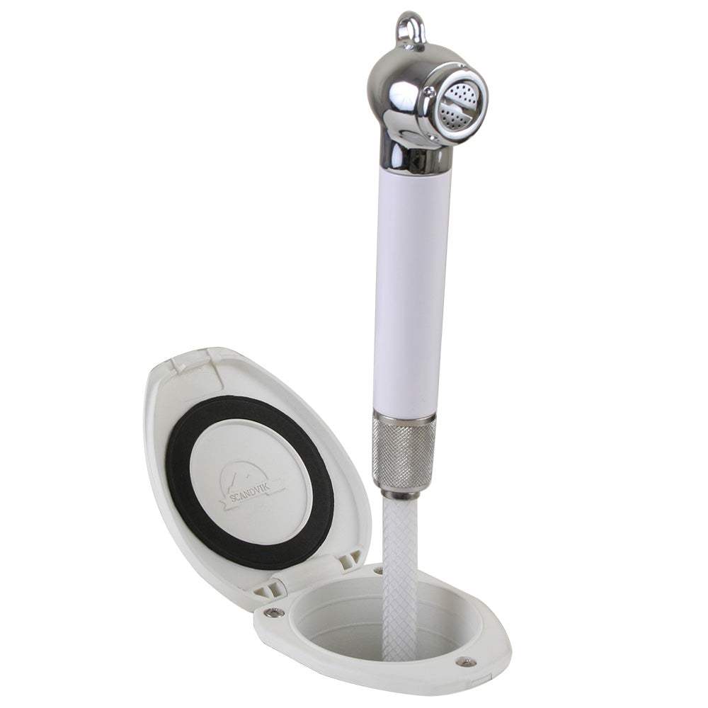 Scandvik Recessed Shower w/6 White Hose - Push-Button [12106P] - BuoyMart.com  Accessories Scandvik