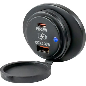 Sea-Dog Oval Surface Mount USB 3.0  USB-C Power Socket [426535-1] - BuoyMart.com  Accessories Sea-Dog