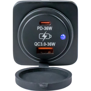 Sea-Dog USB A / USB C Square Surface Mount Power Socket [426531-1] - BuoyMart.com  Accessories Sea-Dog