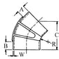 Trident Marine 6" ID 45-Degree EPDM Black Rubber Molded Wet Exhaust Elbow w/4 T-Bolt Clamps [TRL-645-S/S] - BuoyMart.com  Exhaust Hose Trident Marine