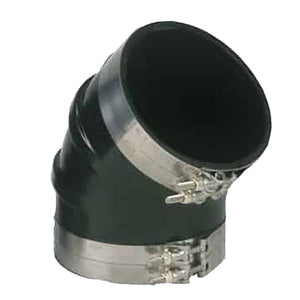 Trident Marine 6" ID 45-Degree EPDM Black Rubber Molded Wet Exhaust Elbow w/4 T-Bolt Clamps [TRL-645-S/S] - BuoyMart.com  Exhaust Hose Trident Marine