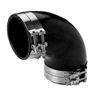 Trident Marine 6" ID 90-Degree EPDM Black Rubber Molded Wet Exhaust Elbow w/4 T-Bolt Clamps [TRL-690-S/S] - BuoyMart.com  Exhaust Hose Trident Marine