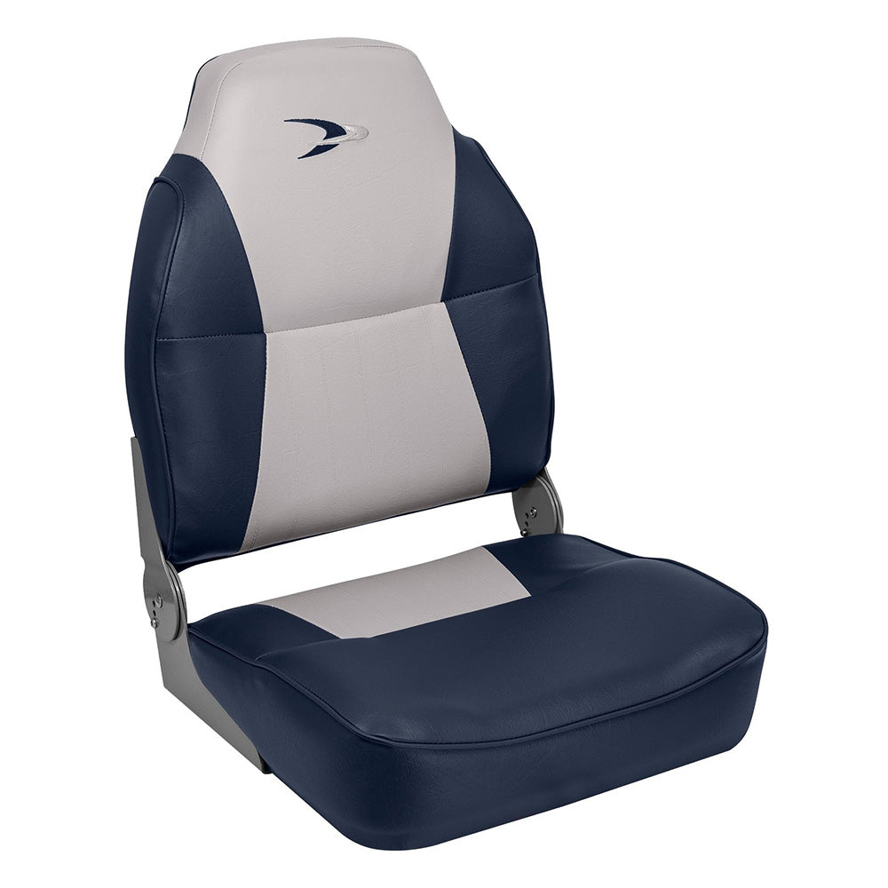Wise Lund Style High-Back Fishing Seat - Grey/Navy [8WD640PLS-660] - BuoyMart.com  Seating Wise Seats