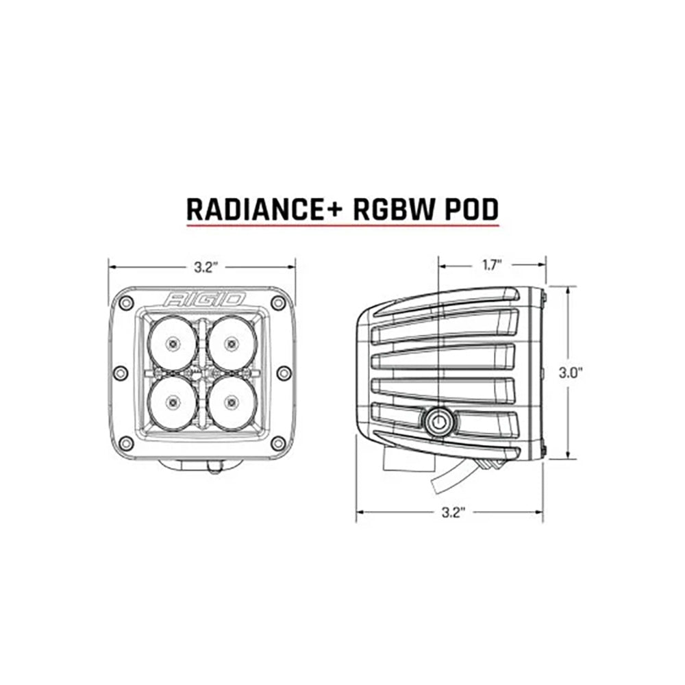 RIGID Industries Radiance + Pod - RGBW - Pair [202053] - BuoyMart.com  Pods & Cubes RIGID Industries