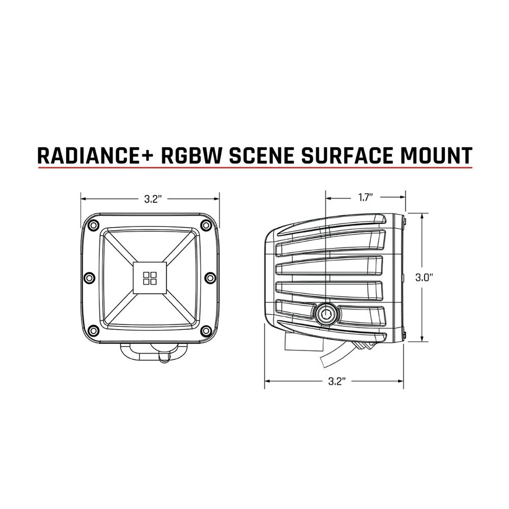 RIGID Industries Radiance Scene - RGBW - Surface Mount - Pair [682053] - BuoyMart.com  Pods & Cubes RIGID Industries