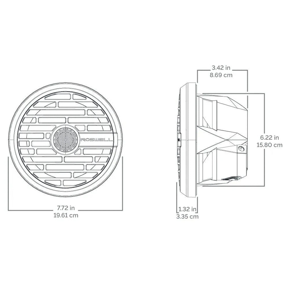 Roswell R1 7.7 Marine Speakers - White - 90W RMS  180W Peak Power [C920-21140] - BuoyMart.com  Speakers Roswell Marine
