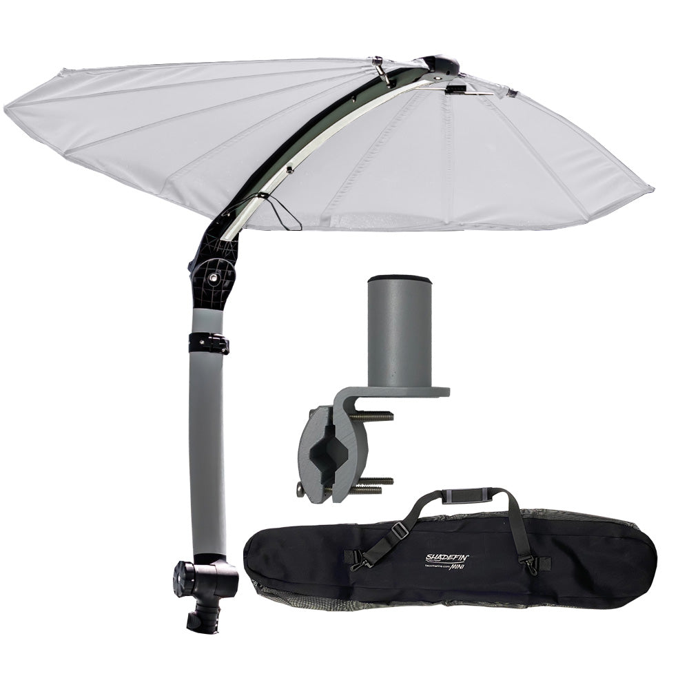 TACO ShadeFin Mini w/White Fabric - Bag  Round Rail Mount Kit [T10-4000-16] - BuoyMart.com  Biminis/Shades/Umbrellas TACO Marine