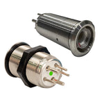 Bluewater 22mm Inrush Push Button Switch Momentary Off(On)(On) - Blue/Red/Green LED - Switch Body Only [9059-2123] Bluewater