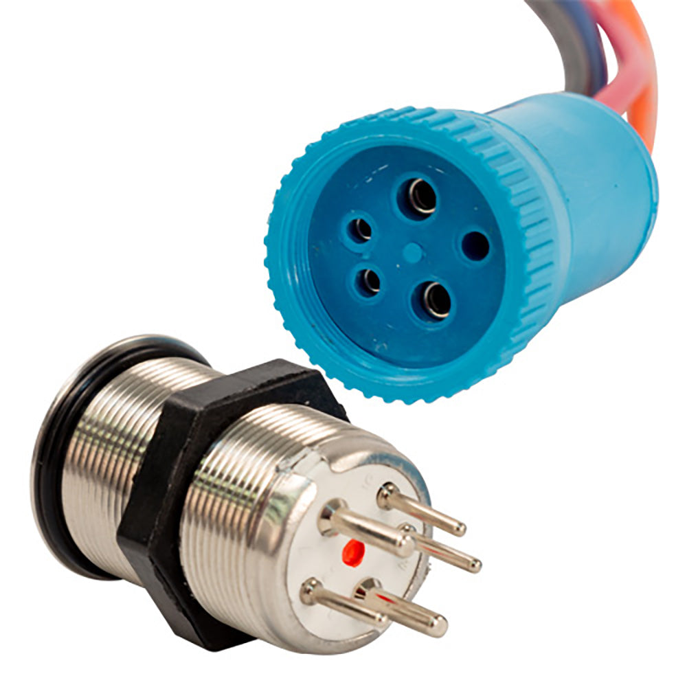 Bluewater 22mm Push Button Switch - Off/(On) Momentary Contact - Blue/Red LED - 1' Lead [9059-2113-1] - BuoyMart.com  Switches & Accessories Bluewater