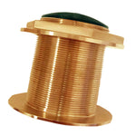 Echonautics Bronze Low-Profile Thru-Hull Medium-Frequency CHIRP Transducer - 1kW, 18 Tilt, 85-135kHz [BT87M1KW-18] - BuoyMart.com  Transducers Echonautics
