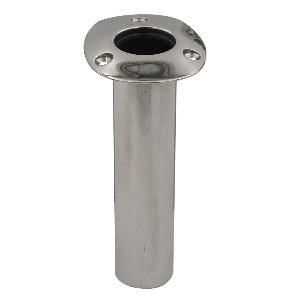 C.E. Smith 70 Series Standard Flush Mount Rod Holder - 0 Degree - Stainless Steel - Gimbal Bar Bottom - Black Liner [536700] - BuoyMart.com  Rod Holders C.E. Smith