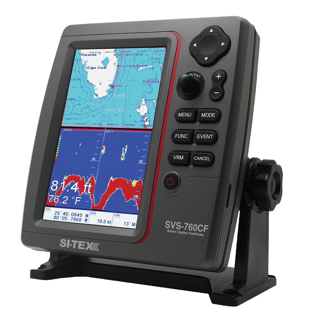 SI-TEX GPS Dual Frequency 600W Sonar System - 7 Color LCD w/Internal  External GPS Antenna  C-MAP 4D Card [SVS-760CF+] - BuoyMart.com  GPS - Fishfinder Combos SI-TEX