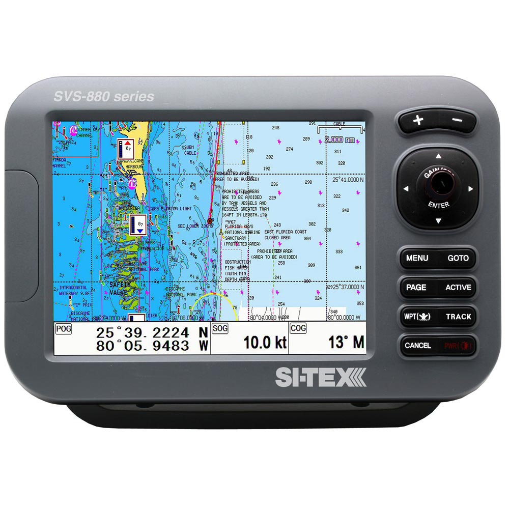 SI-TEX Standalone 8" Chartplotter System w/Color LCD, Internal  External GPS Antenna  C-MAP 4D Card [SVS-880CE+] - BuoyMart.com  GPS - Fishfinder Combos SI-TEX