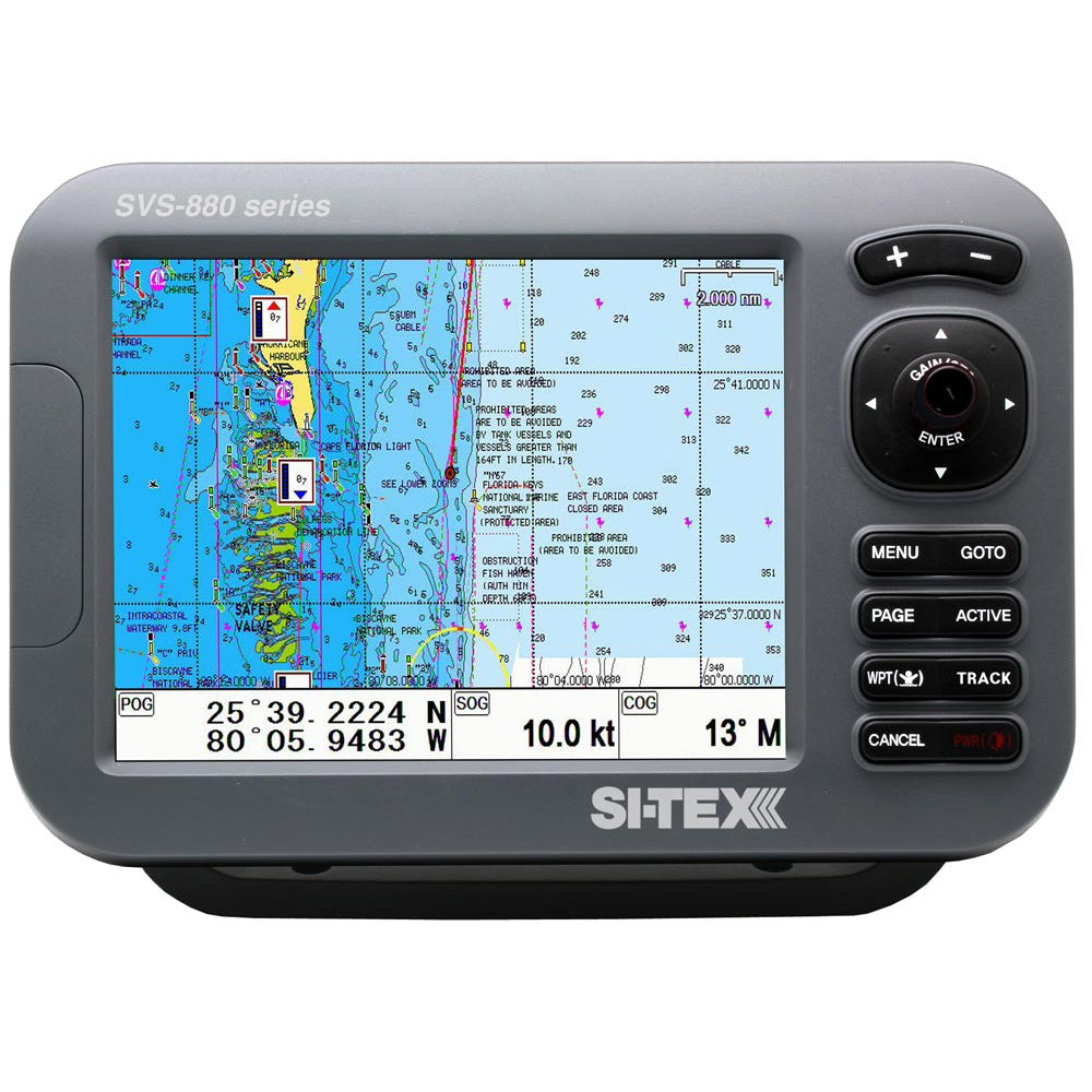 SI-TEX GPS Chart-Dual Frequency 600W Sonar System - 8 Color LCD w/Internal  External GPS Antenna  C-MAP 4D Card [SVS-880CFE+] - BuoyMart.com  GPS - Fishfinder Combos SI-TEX