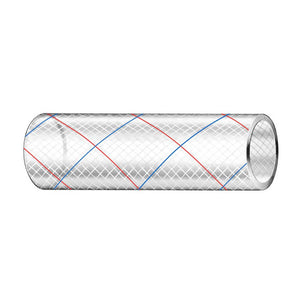 Trident Marine 3/8" x 50' Clear Reinforced PVC Hose Tubing Red  Blue Tracer [162-0386] - BuoyMart.com  Hose Trident Marine