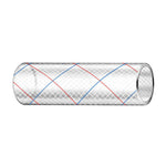 Trident Marine 1" x 50' Clear Reinforced PVC Hose Tubing - Red  Blue Tracer [162-1006] Trident Marine