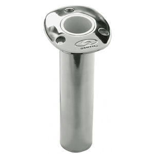 C.E. Smith Flush Mount Rod Holder - 0 Degree  9" Depth - Stainless Steel - Cast Bottom - White Vinyl Liner [53670CA] - BuoyMart.com  Rod Holders C.E. Smith