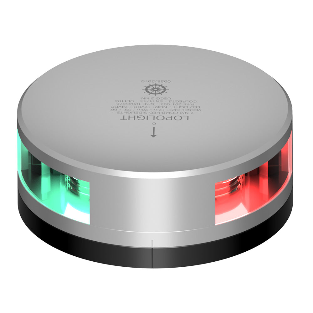 Lopolight Combined Sidelight - 2NM - Silver Housing w/FB Base [201-003-FB] - BuoyMart.com  Navigation Lights Lopolight