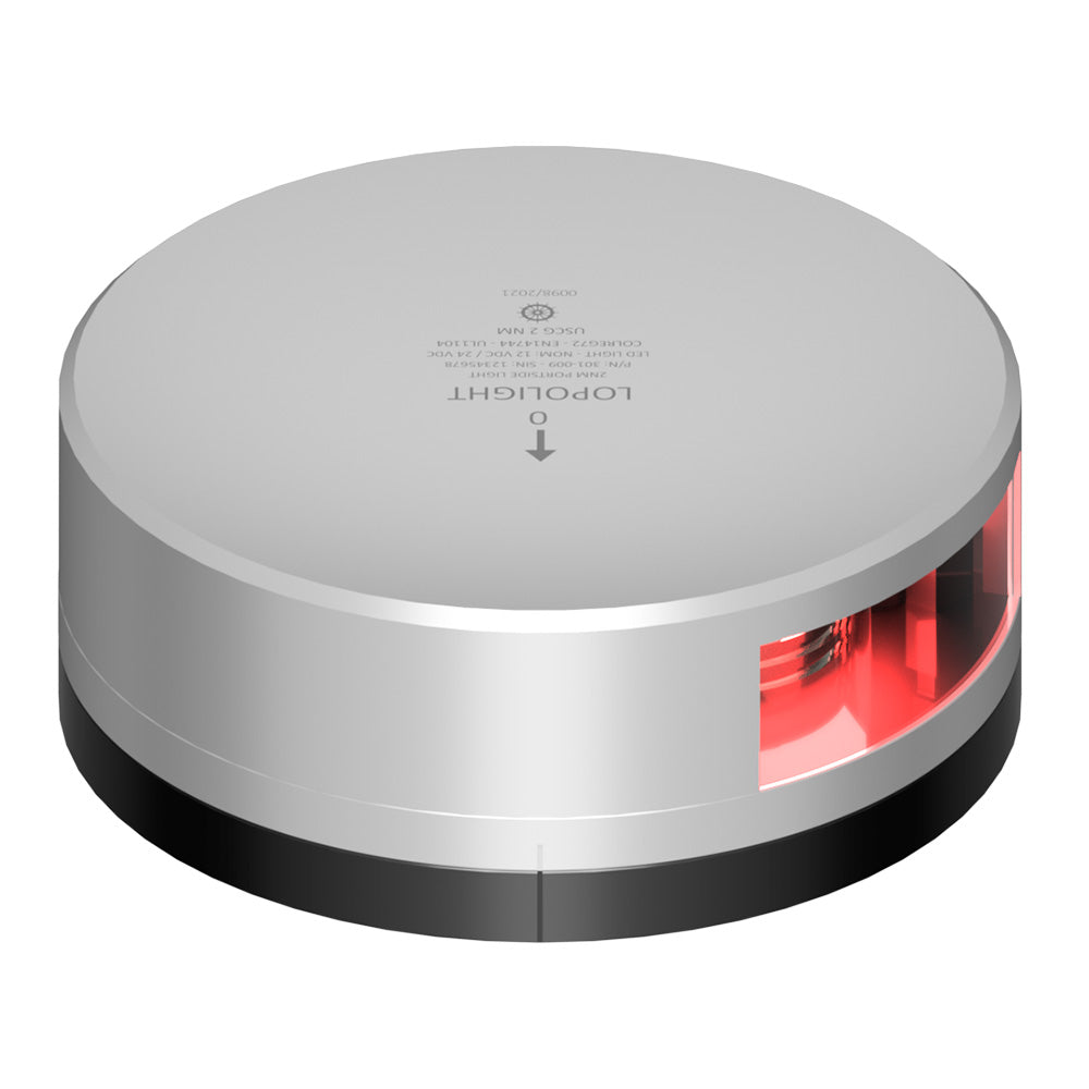 Lopolight Red Port Light - 2NM - Silver Housing w/FB Base [301-009-FB] - BuoyMart.com  Navigation Lights Lopolight