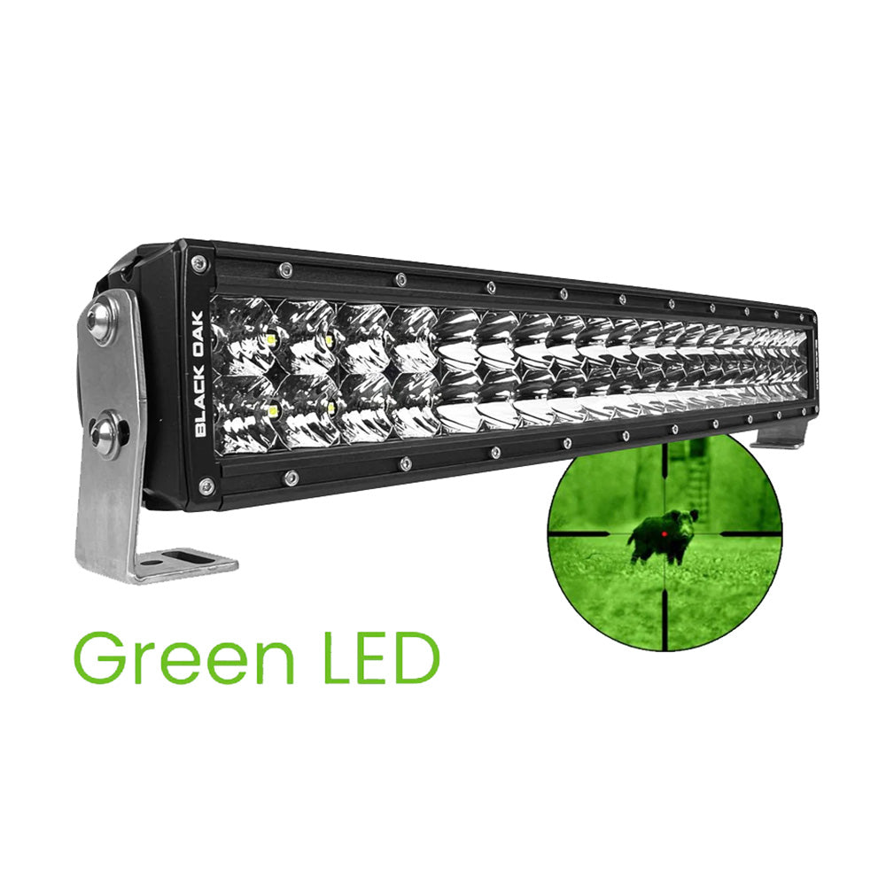Black Oak Curved Double Row Combo Green Hog Hunting 20" Pro Series 3.0 LED Light Bar [20CG-D3OS] - BuoyMart.com  Light Bars Black Oak LED