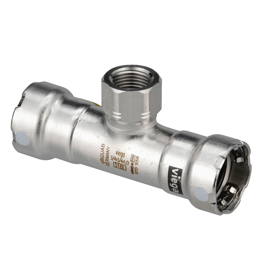 Viega MegaPress 316 FKM Tee w/FPT - 1-1/2" x 1-1/2" x 3/4" (FPT) [91885] - BuoyMart.com  Fittings Viega