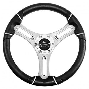 Schmitt Marine Torcello 14" Wheel - 04 Series - Polyurethane Wheel w/Chrome Trim  Cap - Brushed Spokes - 3/4" Tapered Shaft [PU043144-12R] - BuoyMart.com  Steering Wheels Schmitt Marine
