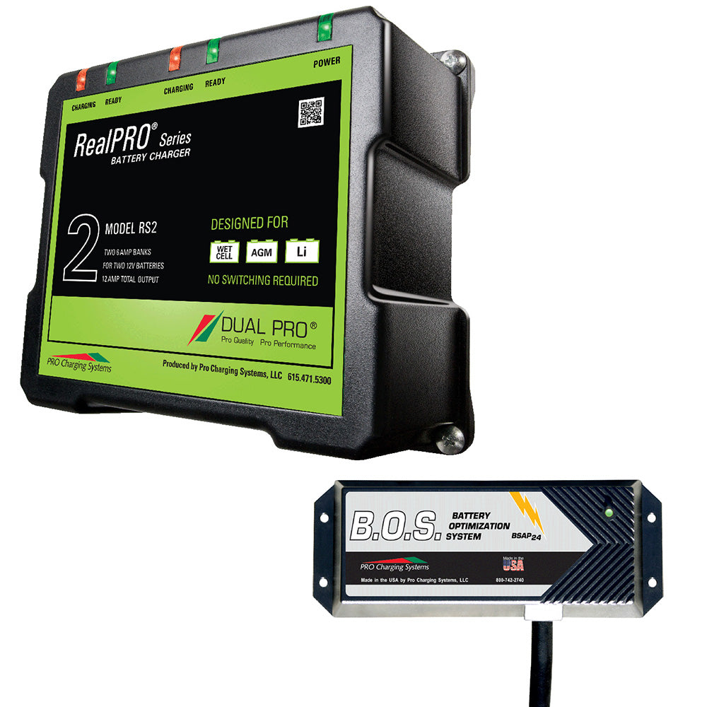 Dual Pro RS2 2 Bank Battery Charger w/2 Bank B.O.S. [RS2/BOS12V2] - BuoyMart.com  Battery Chargers Dual Pro