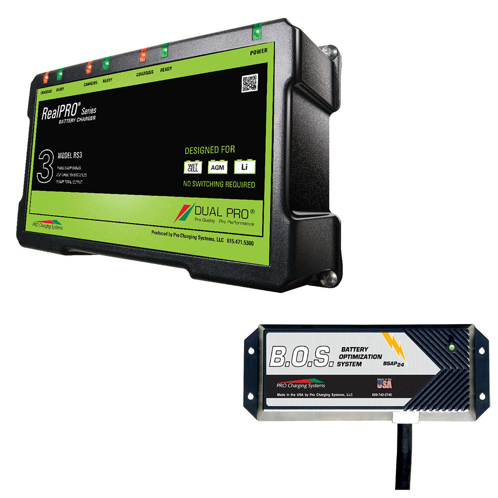 Dual Pro RS3 3 Bank Battery Charger w/2 Bank B.O.S. [RS3/BOS12V2] - BuoyMart.com  Battery Chargers Dual Pro