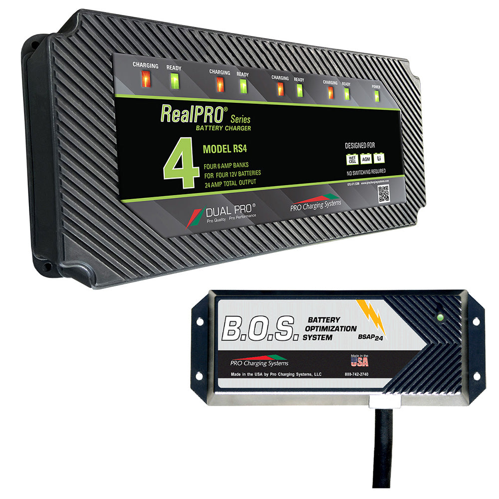 Dual Pro RS4 4 Bank Battery Charger w/3 Bank B.O.S. [RS4/BOS12V3] - BuoyMart.com  Battery Chargers Dual Pro