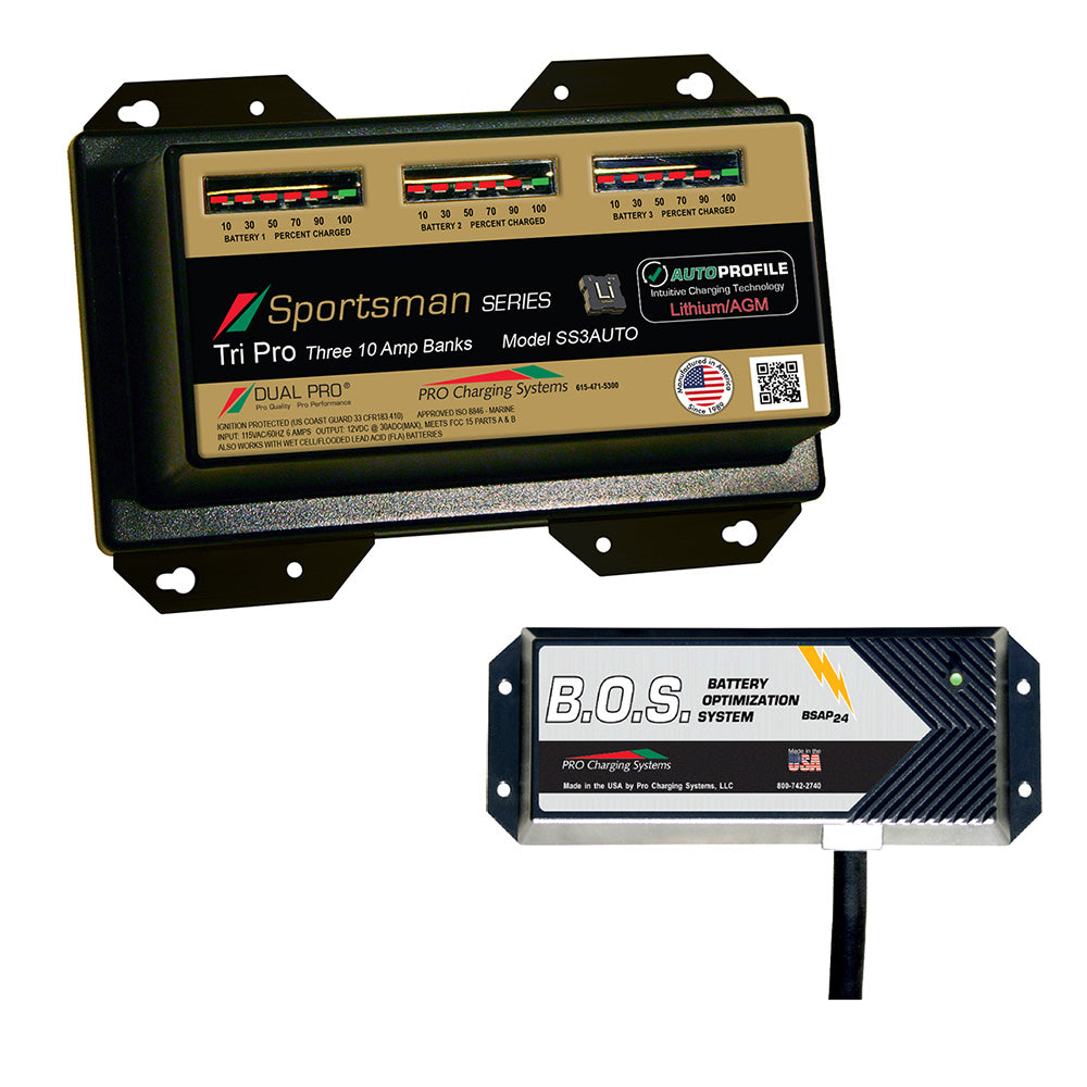 Dual Pro SS3 Auto 3 Bank Battery Charger w/2 Bank B.O.S. [SS3AUTO/BOS12V2] - BuoyMart.com  Battery Chargers Dual Pro