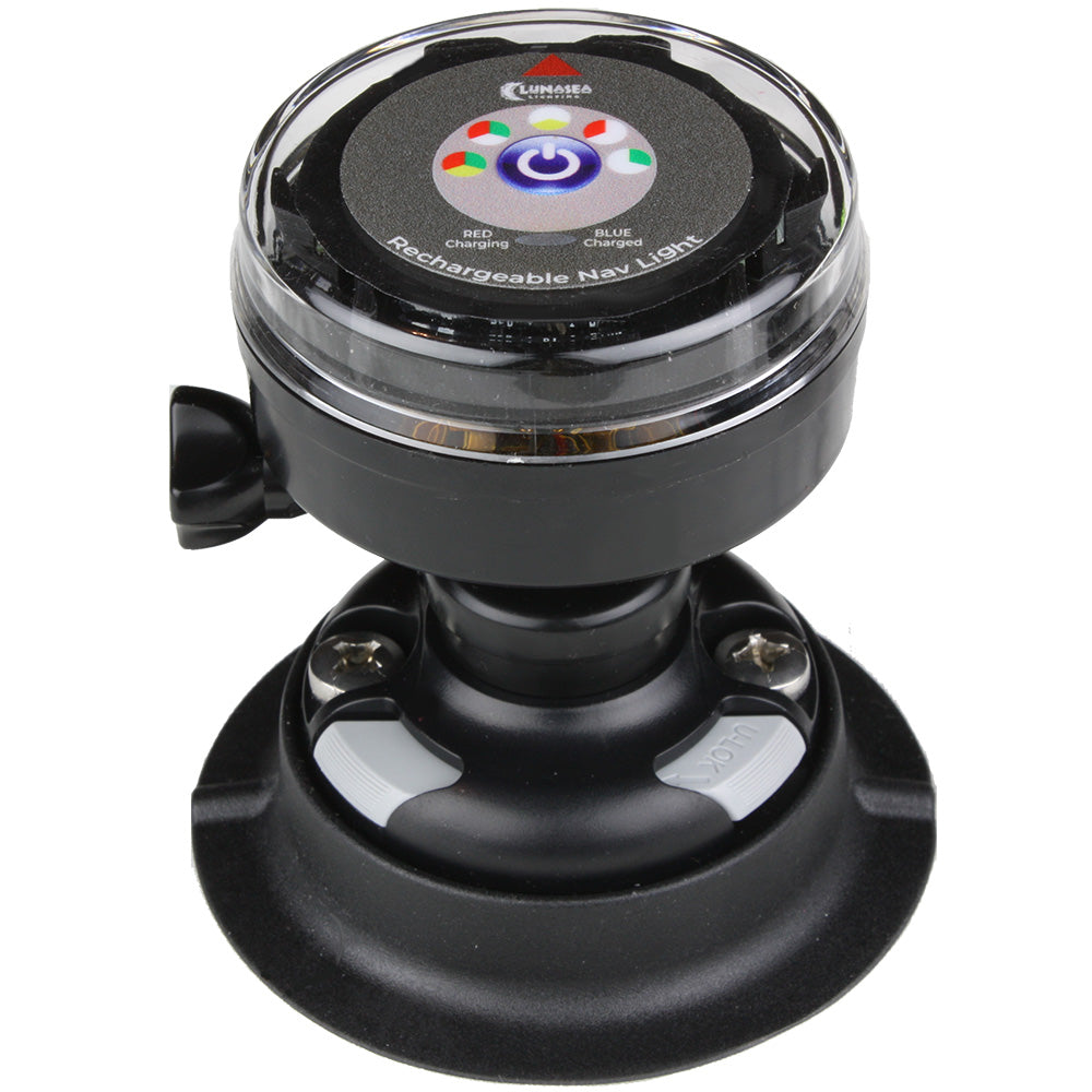 Lunasea Rechargeable Tri-Color Portable Navigation Light w/RailBlaza Quikport Mount - Black [LLB-72BK-UB-01] - BuoyMart.com  Navigation Lights Lunasea Lighting