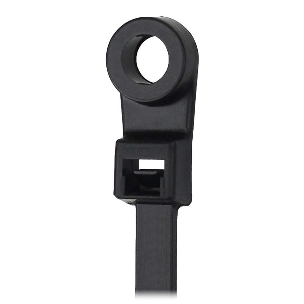 Pacer 8" Cable Tie w/Mounting Ring - Black - 50lb Tensile Strength - 2" Bundle Diameter - 100 Piece Bag [CTMR2S-100BK] - BuoyMart.com  Wire Management Pacer Group