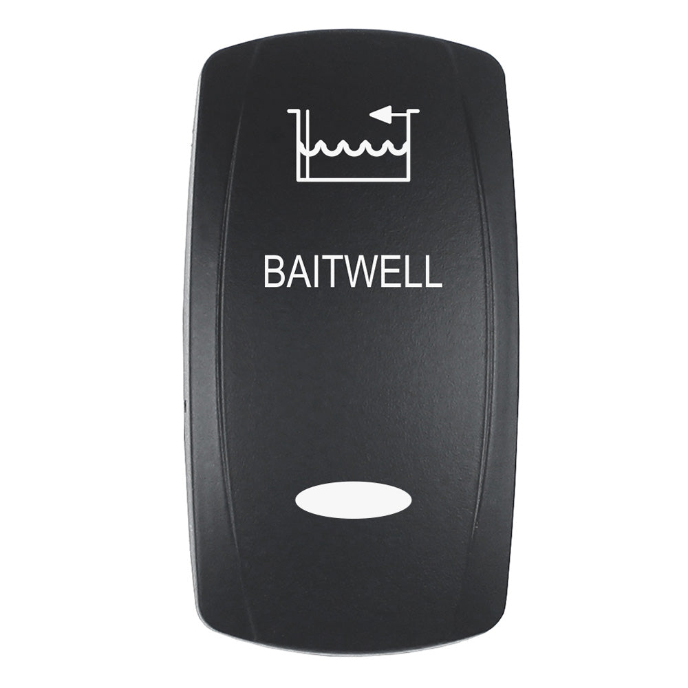 Pacer Actuator - 'BAITWELL' f/V Series Contura Switches - Black - Laser Etched (Top/Bottom Light) [EV2LE-BTWL] - BuoyMart.com  Switches & Accessories Pacer Group