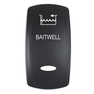 Pacer Actuator - 'BAITWELL' f/V Series Contura Switches - Black - Laser Etched (Top/Bottom Light) [EV2LE-BTWL] - BuoyMart.com  Switches & Accessories Pacer Group