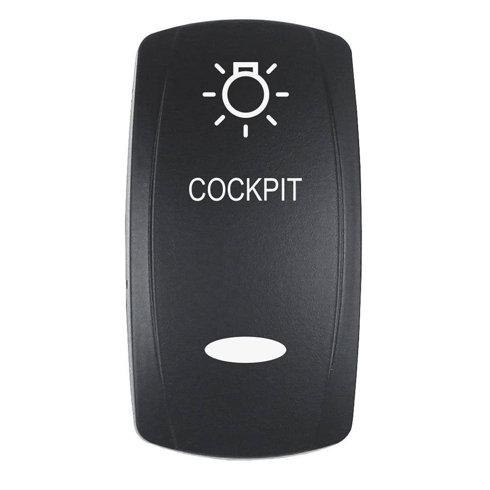 Pacer Actuator - 'COCKPIT' f/V Series Contura Switches - Black - Laser Etched (Top/Bottom Light) [EV2LE-CKPT] - BuoyMart.com  Switches & Accessories Pacer Group