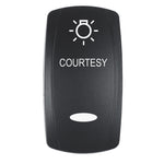 Pacer Actuator - 'COURTESY' f/V Series Contura Switches - Black - Laser Etched (Top/Bottom Light) [EV2LE-CTSY] - BuoyMart.com  Switches & Accessories Pacer Group