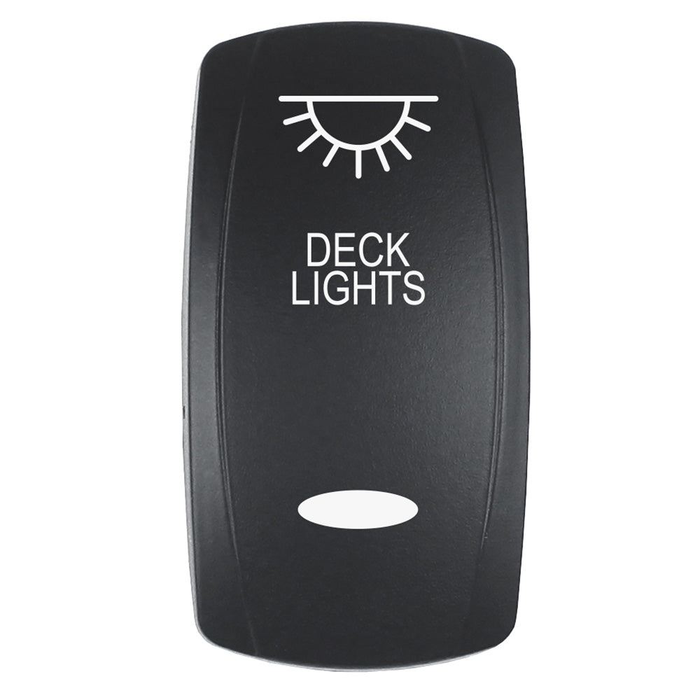 Pacer Actuator - 'DECK LIGHTS' f/V Series Contura Switches - Black - Laser Etched (Top/Bottom Light) [EV2LE-DECK] - BuoyMart.com  Switches & Accessories Pacer Group