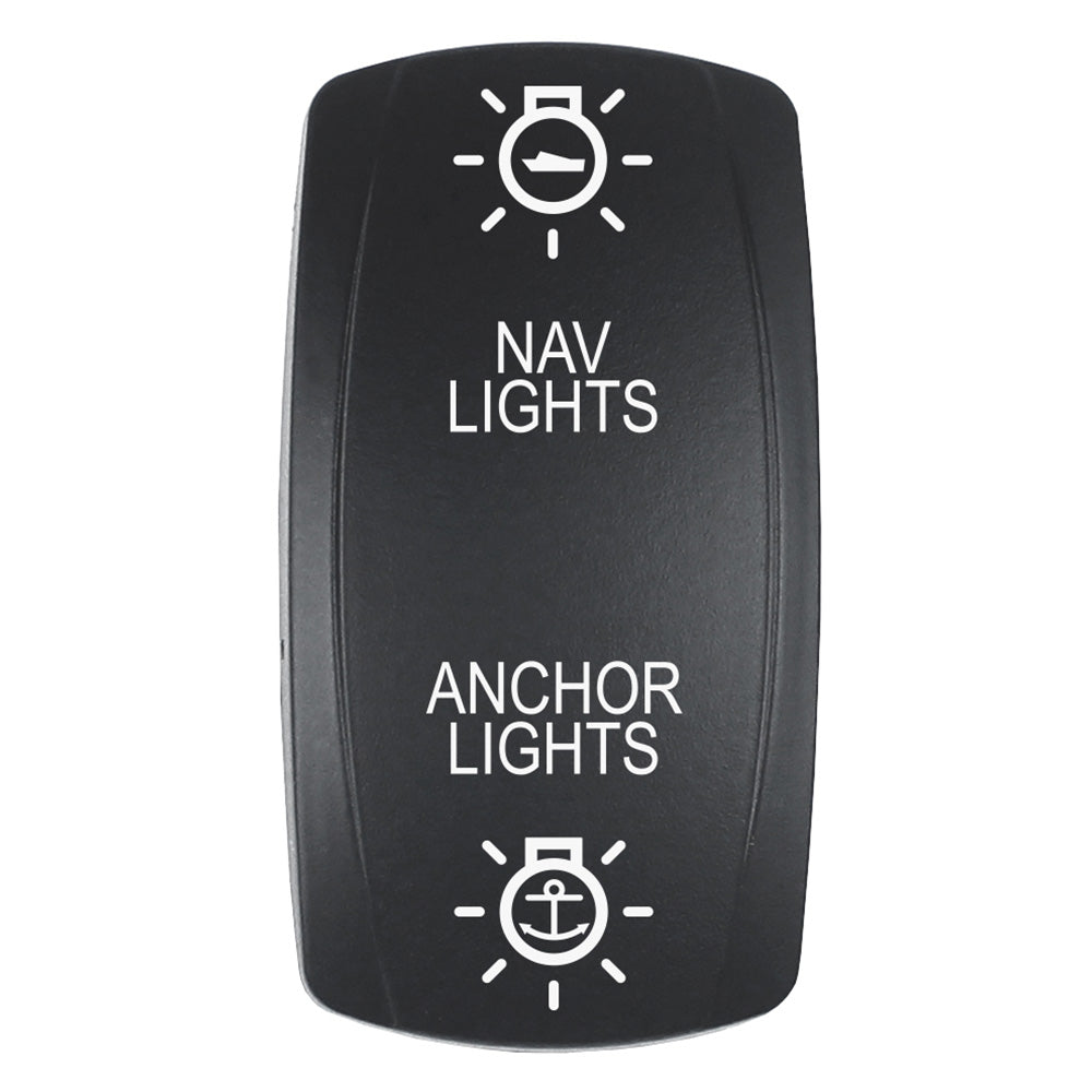 Pacer Actuator - 'NAV/ANC' f/V Series Contura Switches - Black - Laser Etched (Top/Bottom Light) [EV2LE-NAVANC] - BuoyMart.com  Switches & Accessories Pacer Group