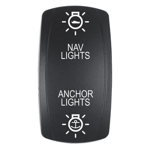 Pacer Actuator - 'NAV/ANC' f/V Series Contura Switches - Black - Laser Etched (Top/Bottom Light) [EV2LE-NAVANC] - BuoyMart.com  Switches & Accessories Pacer Group