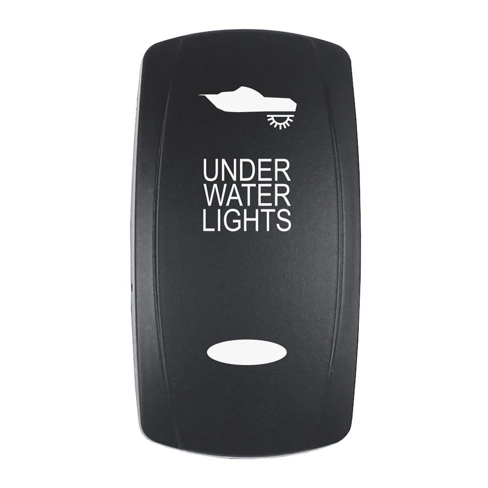 Pacer Actuator - 'UNDER WATER LIGHTS' f/V Series Contura Switches - Black - Laser Etched (Top/Bottom Light) [EV2LE-UW] - BuoyMart.com  Switches & Accessories Pacer Group