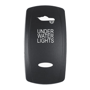 Pacer Actuator - 'UNDER WATER LIGHTS' f/V Series Contura Switches - Black - Laser Etched (Top/Bottom Light) [EV2LE-UW] - BuoyMart.com  Switches & Accessories Pacer Group