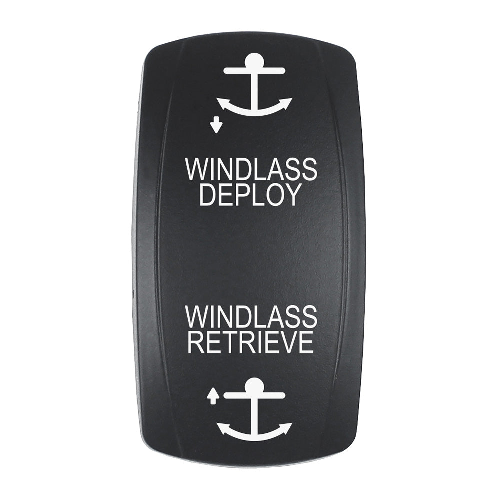 Pacer Actuator - 'WINDLASS DPLY/RTRV' f/V Series Contura Switches - Black - Laser Etched (Top/Bottom Light) [EV2LE-WND] - BuoyMart.com  Switches & Accessories Pacer Group