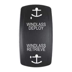 Pacer Actuator - 'WINDLASS DPLY/RTRV' f/V Series Contura Switches - Black - Laser Etched (Top/Bottom Light) [EV2LE-WND] - BuoyMart.com  Switches & Accessories Pacer Group
