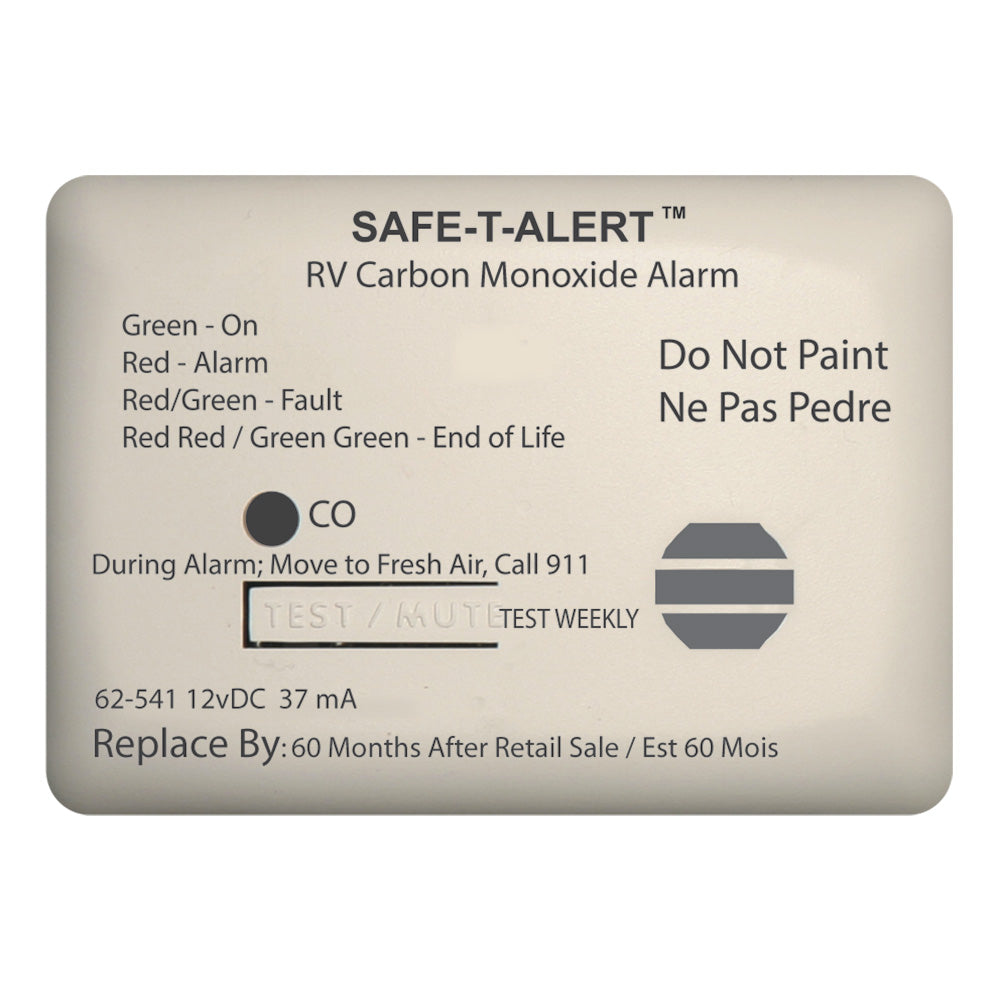 Safe-T-Alert 62 Series Carbon Monoxide Alarm - 12V - RV Surface Mount - White [62-541-WT] Safe-T-Alert